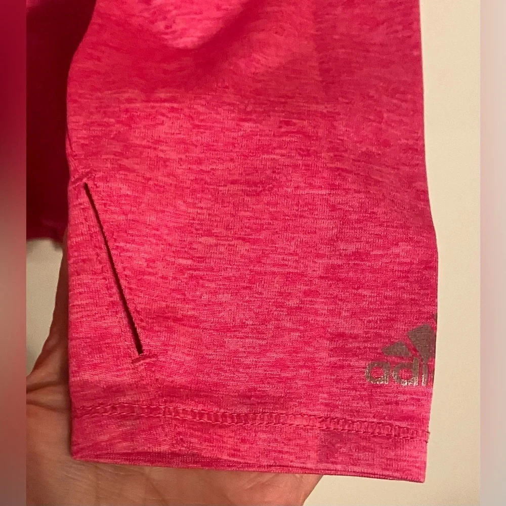 Adidas girls activewear top with ruffle bottom & hood, M (10-12) - Picture 4 of 4
